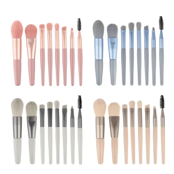 8 Piece Makeup Brush Set - Image 2